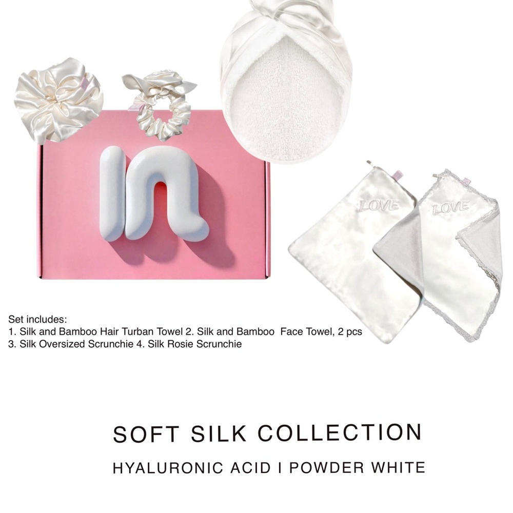 Soft Silk Collection Hyaluronic Acid Infused Skincare Set - White